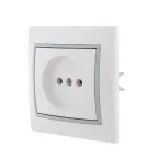 MIRA Розетка без заземления белая с серой вставкой
