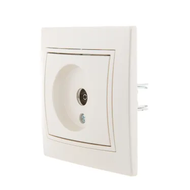 Мира Розетка ТВ окон жемчужно-белый перламутр со вставкой