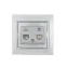 Мира Розетка RJ 45 + RJ 11 металлик с вставкой серый