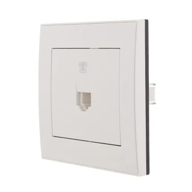 Розетка RAIN телефонная евро белая