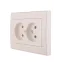 Розетка RAIN двойная б/з керамика жемчужно-белый перламутр