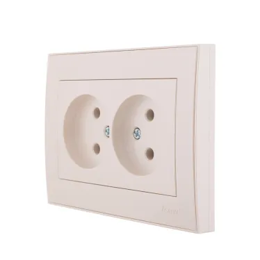 Розетка RAIN двойная б/з керамика жемчужно-белый перламутр