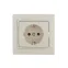 Мира Розетка с защитой от детей бежевая с вставкой бежевая