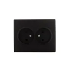 KARINA Розетка двойная б/з керамика чёрный бархат (10шт/120шт)