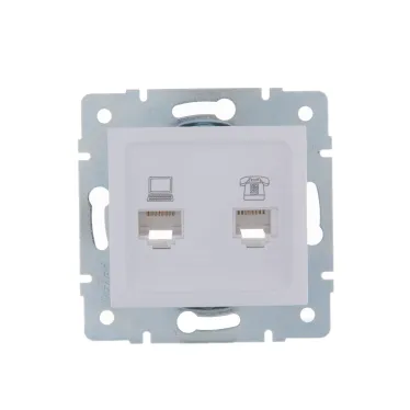 KARINA Розетка компьютер+телефон белая (10шт/120шт)