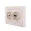 Розетка RAIN двойная с заземлением керамика жемчужно-белый перламутр