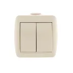 HATA Выключатель двухклавишный бежевый