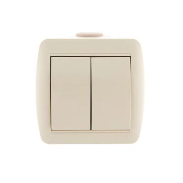 HATA Выключатель двухклавишный бежевый