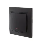 MIRA Выключатель с подсветкой чёрный бархат со вставкой (10шт/120шт)