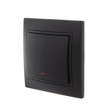 MIRA Выключатель с подсветкой чёрный бархат со вставкой (10шт/120шт)