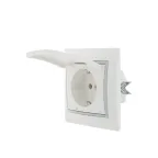 Мира Розетка с заземлением с крышкой керамика