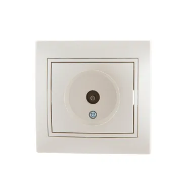 Мира Розетка ТВ проходная жемчужно-белый перламутр со вставкой