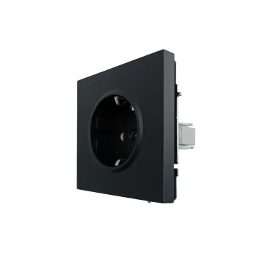 ZIMA Розетка с защитой от детей ПБТ черный бархат безвинтовой зажим/клемма LEZARD