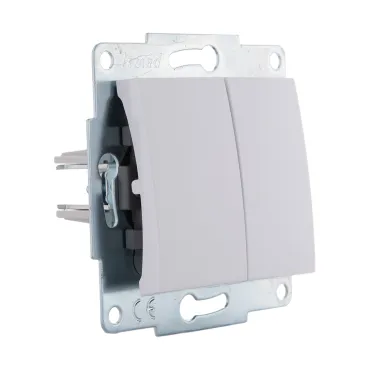 KARINA Выключатель двойной белый (10шт/120шт)