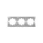 MIRA Рамка 3 поста горизонтальная серый металлик без вставок