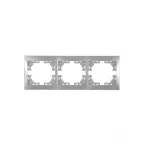 MIRA Рамка 3 поста горизонтальная серый металлик без вставок