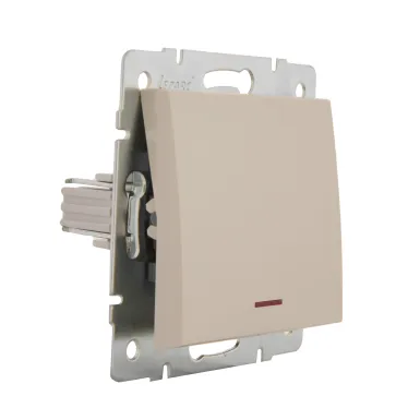 Выключатель RAIN с подсветкой крем механизм