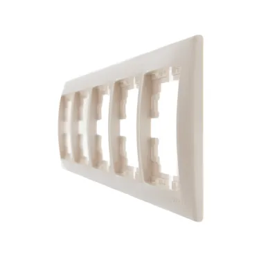 MIRA Рамка 5 постов горизонтальная без вставок бежевая