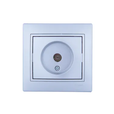 MIRA Розетка телевизионная ТV оконечная металлик серая с вставкой