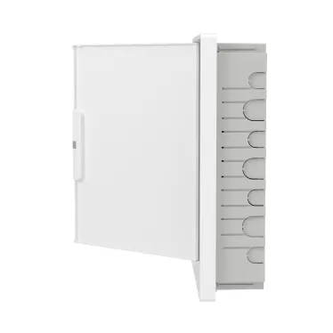 Щиток 24 мод встраиваемый для полых стен слаботочный FRAME, белый, с белой дверцей, с монтажной платой, в комплекте с 1 розеткой Viva (арт. 45005) и 1 коробкой PDD (арт. 10033)