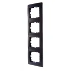 KARINA Рамка 4-ая вертикальная б/вст чёрный бархат (10шт/120шт)