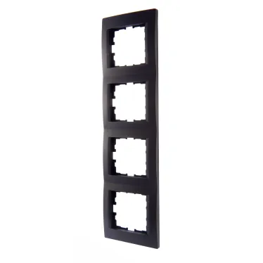 KARINA Рамка 4-ая вертикальная б/вст чёрный бархат (10шт/120шт)