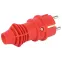 Вилка каучуковая прямая c заземлением 16А IP44 красная VX13-R-IP44