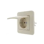 KARINA Розетка с/з с крышкой керамика крем (10шт/120шт)