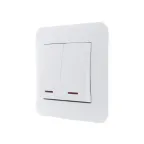 KARINA Выключатель двойной с подсветкой белый (10шт/120шт)