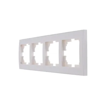 Рамка RAIN 4-ая горизонтальная белая с боковой вставкой