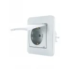 KARINA Розетка с/з с крышкой керамика матовое серебро (10шт/120шт)