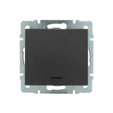 Выключатель RAIN с подсветкой черный графит матовый механизм