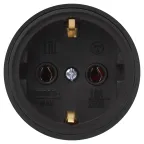Розетка каучуковая прямая c заземлением 16А IP44 черная RX11-B-IP44