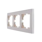 Рамка RAIN 3-ая горизонтальная жемчужно-белый перламутр с боковой вставкой
