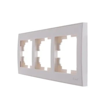 Рамка RAIN 3-ая горизонтальная жемчужно-белый перламутр с боковой вставкой