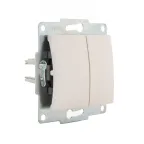 KARINA Выключатель двойной жемчужно-белый перламутр (10шт/120шт)