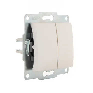 KARINA Выключатель двойной жемчужно-белый перламутр (10шт/120шт)