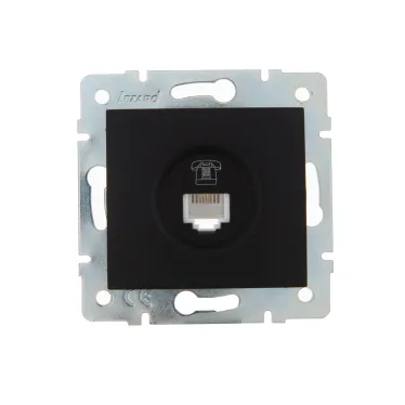 KARINA Розетка телефонная евро чёрный бархат (10шт/120шт)