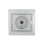 MIRA Розетка телевизионная ТV проходная металлик серый с вставкой