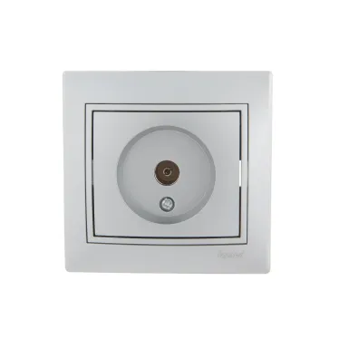 MIRA Розетка телевизионная ТV проходная металлик серый с вставкой