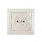 Мира Розетка без заземления керамика жемчужно-белый перламутр со вставкой