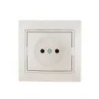 Мира Розетка без заземления керамика жемчужно-белый перламутр со вставкой