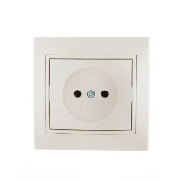 Мира Розетка без заземления керамика жемчужно-белый перламутр со вставкой