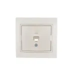 Мира Розетка компьютерная жемчужно-белый перламутр со вставкой