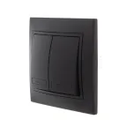 MIRA Выключатель двойной чёрный бархат со вставкой (10шт/120шт)