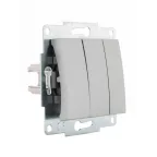 KARINA Выключатель тройной матовое серебро (10шт/120шт)