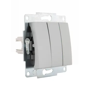 KARINA Выключатель тройной матовое серебро (10шт/120шт)