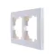 Рамка RAIN двойная горизонтальная жемчужно-белый перламутр с боковой вставкой