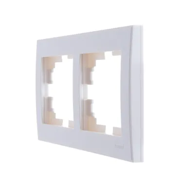 Рамка RAIN двойная горизонтальная жемчужно-белый перламутр с боковой вставкой