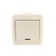 Выключатель одноклавишный, с подсветкой, бежевый